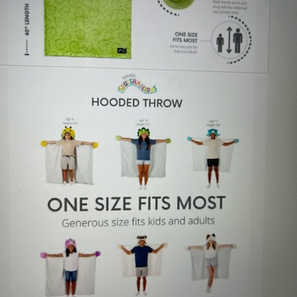 Squishmallows Dinosaur Hooded Throw Blanket - Picture 6 of 6